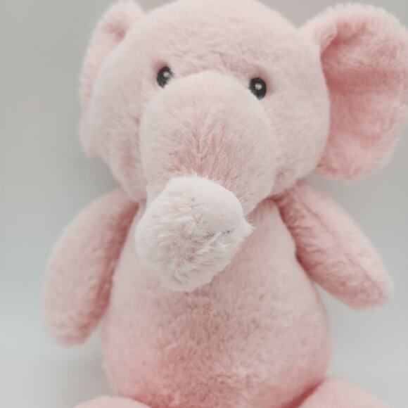 Kellytoy Pink Elephant Rattle Plush 11" Embroider Eyes Crinkle Ears Stuffed Toy - Picture 3 of 9